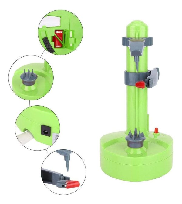 Pelador Eléctrico Frutas Y Verduras Cuchillas Acero Rotacion - Imagen 4