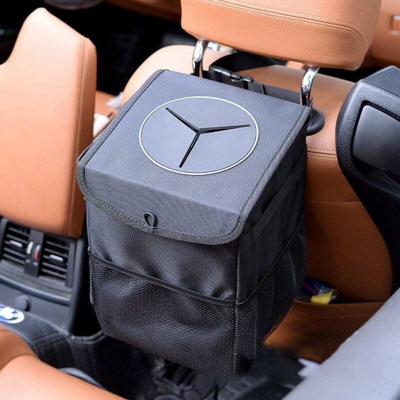 Tacho De Basura Y Organizador Para Auto 2 En 1 Con Tapa - Imagen 2