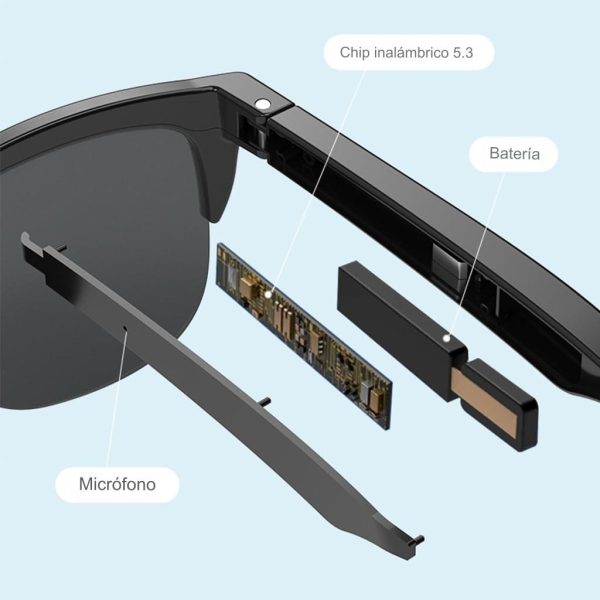 Lentes De Sol Bluetooth Con Parlante Y Manos Libres F-08 - Imagen 3