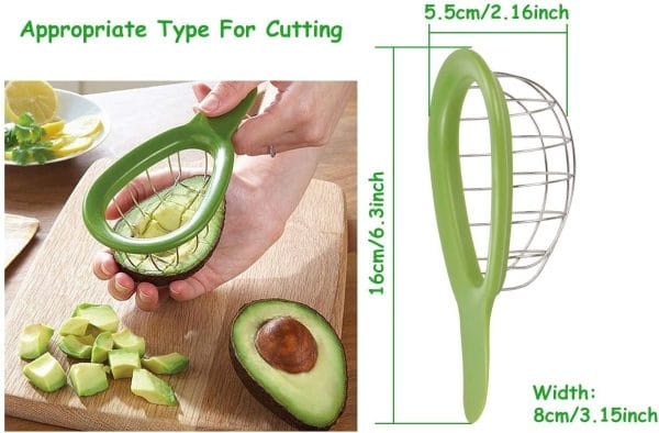 Cortador Pelador Palta Acero Inoxidable Plástico - Imagen 3