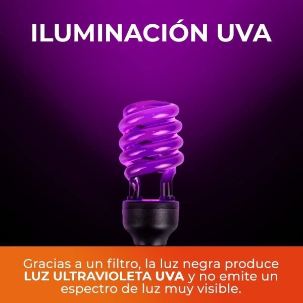 Bombilla Espiral Fluorescente De Luz Negra 40 W Bajo Consumo - Imagen 4