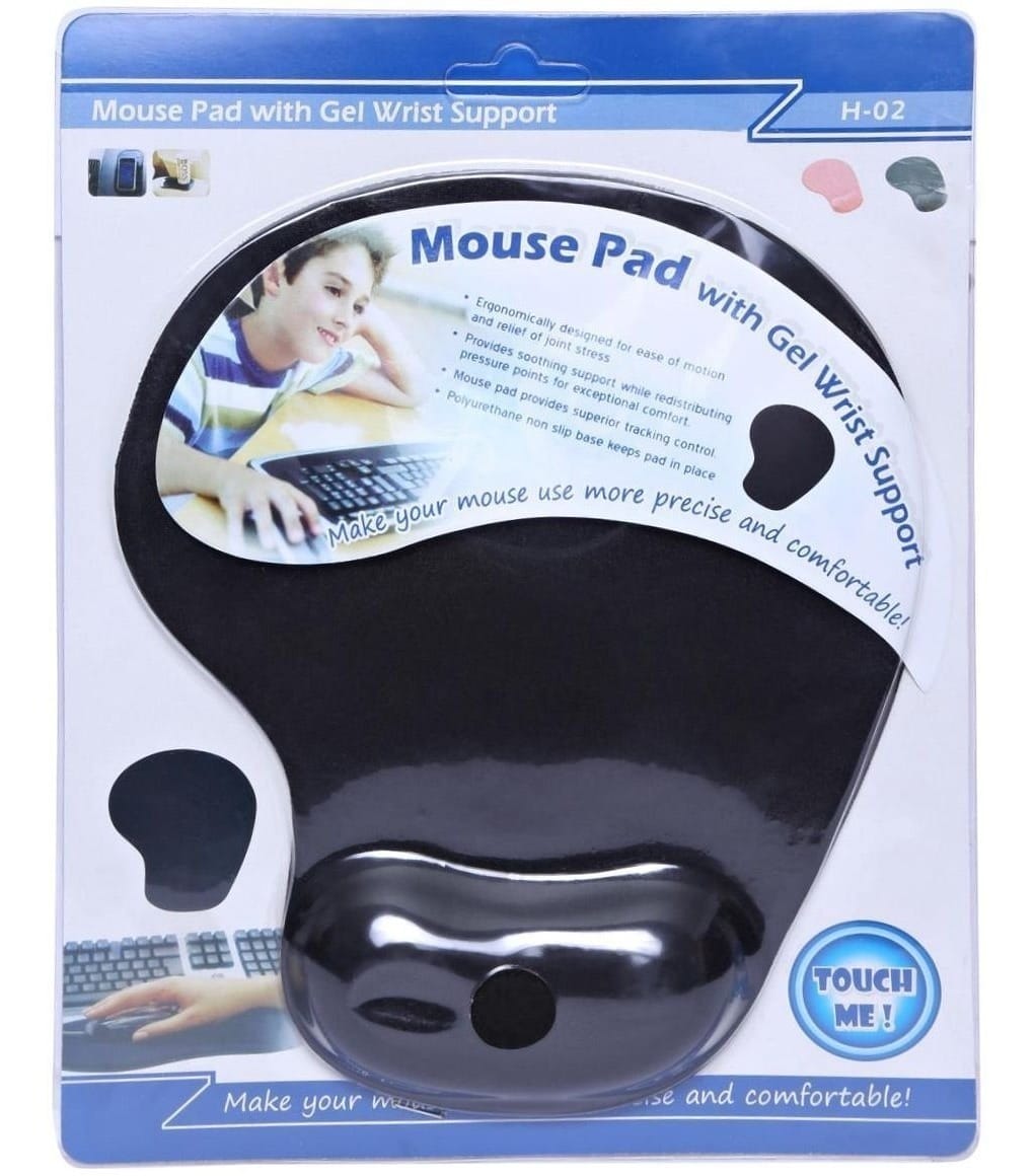 Mouse Pad Negro Con Gel Para Apoyar Muñeca Cómodo Ergonomico - Imagen 8