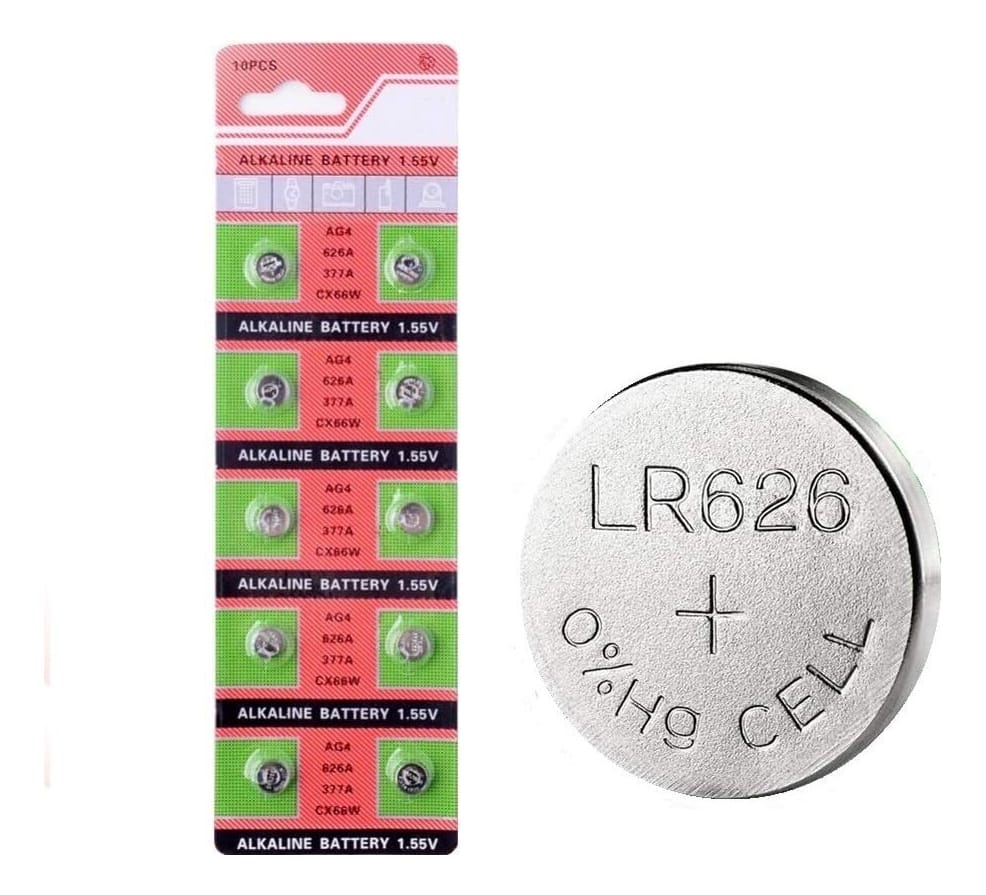 Pilas Boton Ag-4 Pack Alcalina Relojes Auriculares 10 Ud