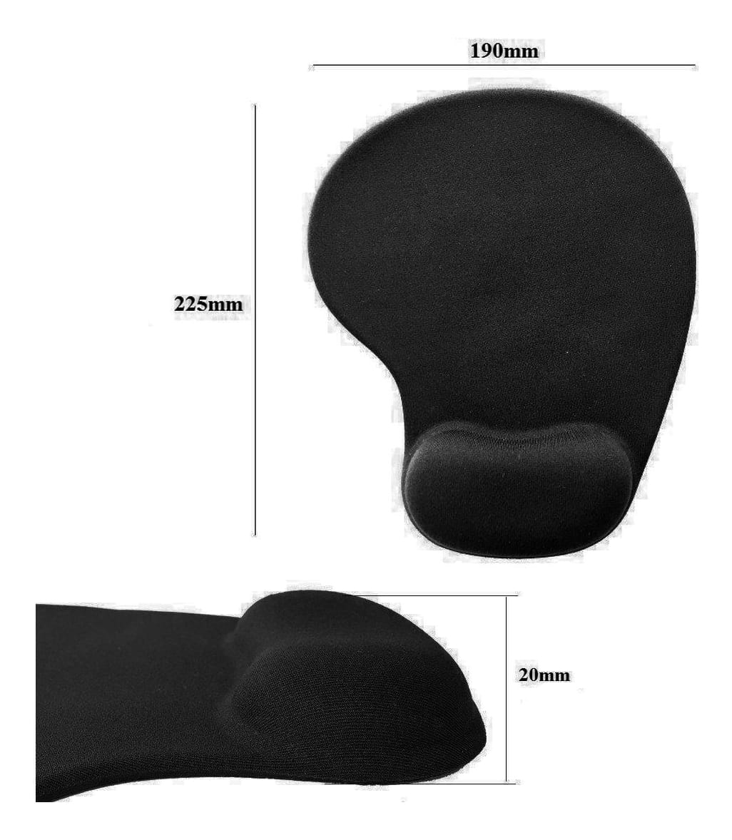 Mouse Pad Negro Con Gel Para Apoyar Muñeca Cómodo Ergonomico - Imagen 7