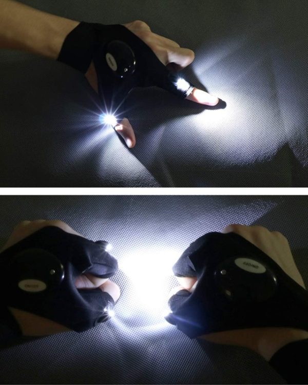 Guantes Con Linterna Led Por Par Camping Trabajo O Pesca - Imagen 3