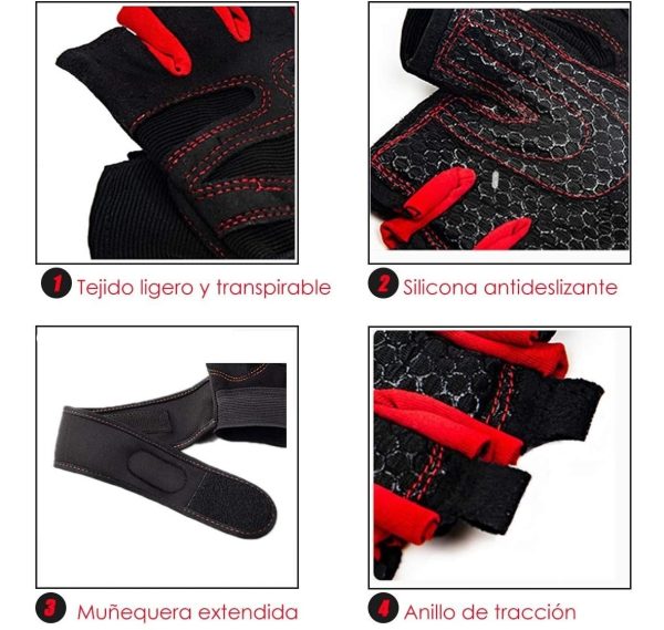 Guantes Pesas Fitness Crossfit Gym Musculación Deporte - Imagen 3