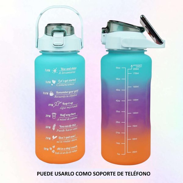 Kit Botellas Set X3 Agua Motivacional Frases Termo 2l Color - Imagen 6