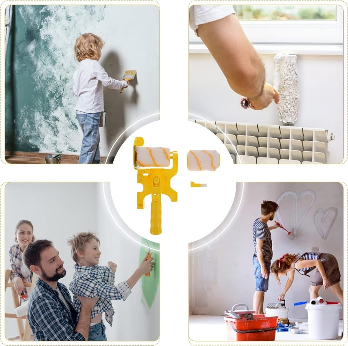 Set De Rodillo De Pintura Para Bordes Y Esquinas 2 Repuestos - Imagen 2