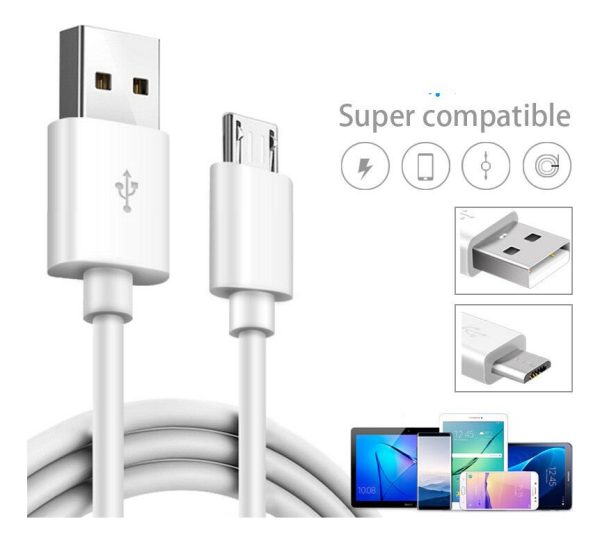 Cable Datos Micro Usb V8 Cargador Celular 1 Metro Eficiencia - Imagen 2