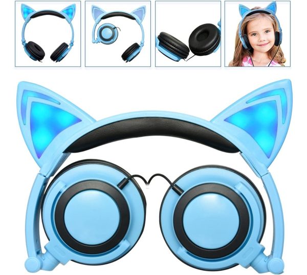 Auricular Vincha Niños Con Orejas De Gato Luces Led Colores - Imagen 5