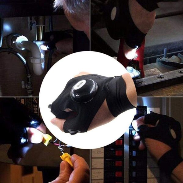 Guantes Con Linterna Led Por Par Camping Trabajo O Pesca - Imagen 6