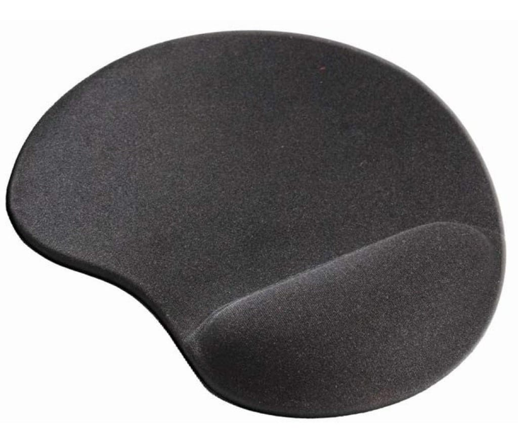 Mouse Pad Negro Con Gel Para Apoyar Muñeca Cómodo Ergonomico