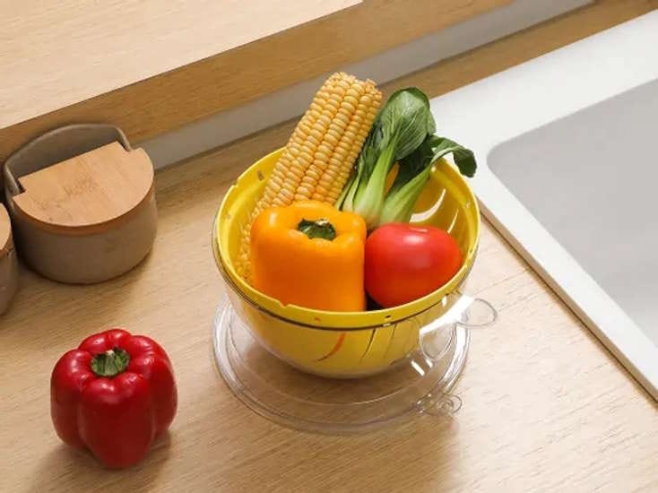 Colador Escurridor De Frutas Y Vegetales Cocina Acrílico - Imagen 4