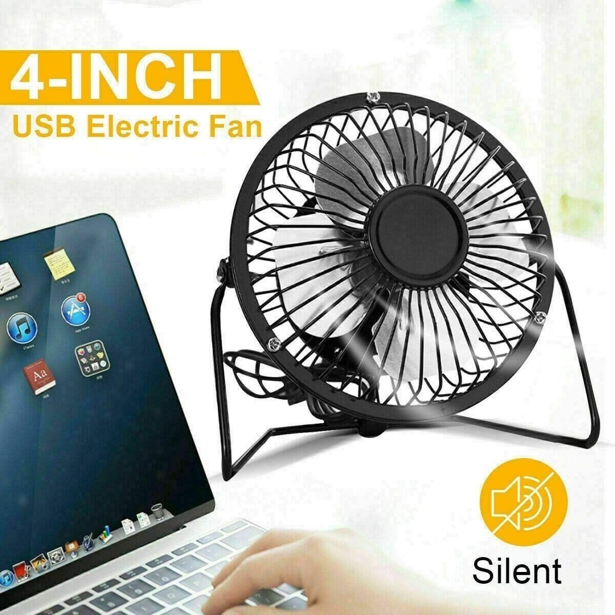 Mini Ventilador Usb De Metal Ideal Oficina Hogar Escritorio - Imagen 7