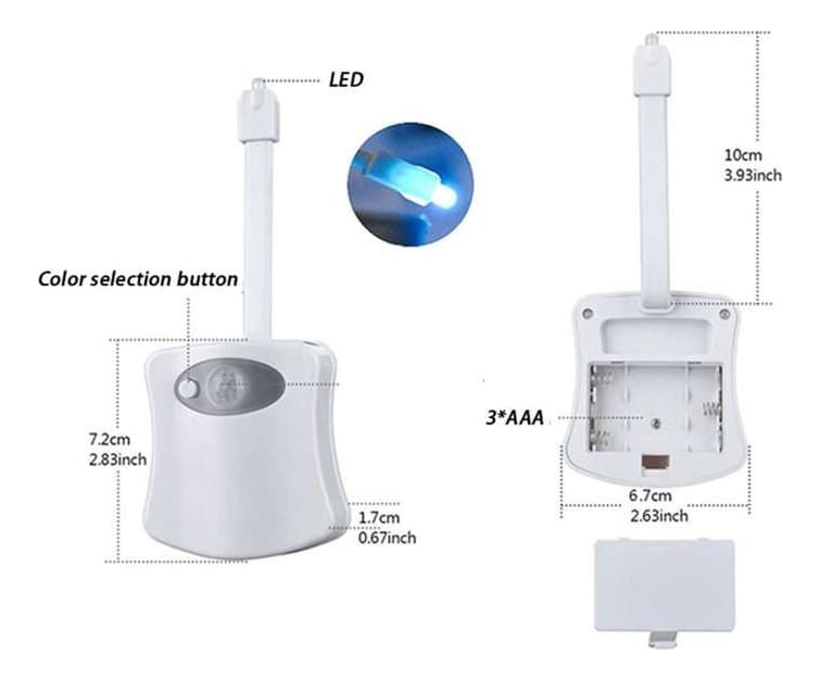 Luz Rgb De Inodoro Con Sensor De Movimiento A Pila Aaa - Imagen 7