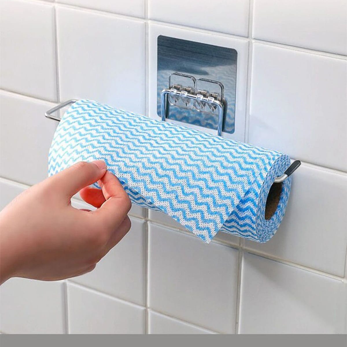 Porta Rollo Adhesivo Para Papel Higiénico O Toalla De Cocina - Imagen 6