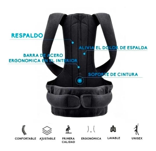 Corrector Postura Faja Lumbar Ortopédica Trabajo Espalda - Imagen 4