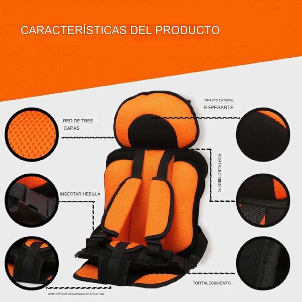 Asiento Grande Para Auto Proteccion Infantil Niños Ligero - Imagen 9