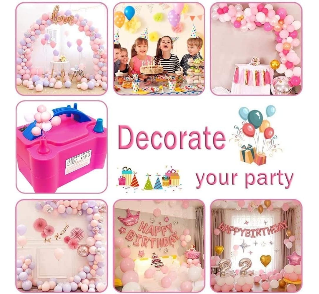 Inflador Globos Eléctrico Compresor 600w 2 Inyectores Fiesta - Imagen 6