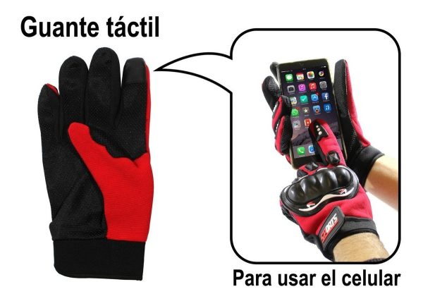 Guantes Moto Par Univ Para Invierno Protección Touch Celular - Imagen 5