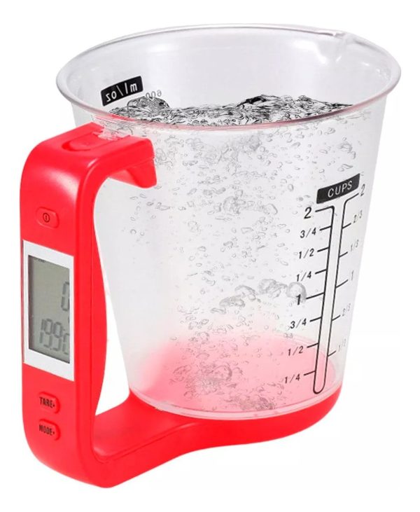 Balanza + Taza Medidora + Termómetro 600ml 1kg 3 En 1 Cocina