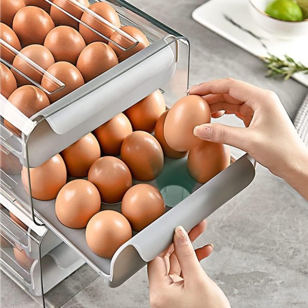 Caja De Almacenamiento De Huevos Para 32 Unidades 2 Cajones - Imagen 4