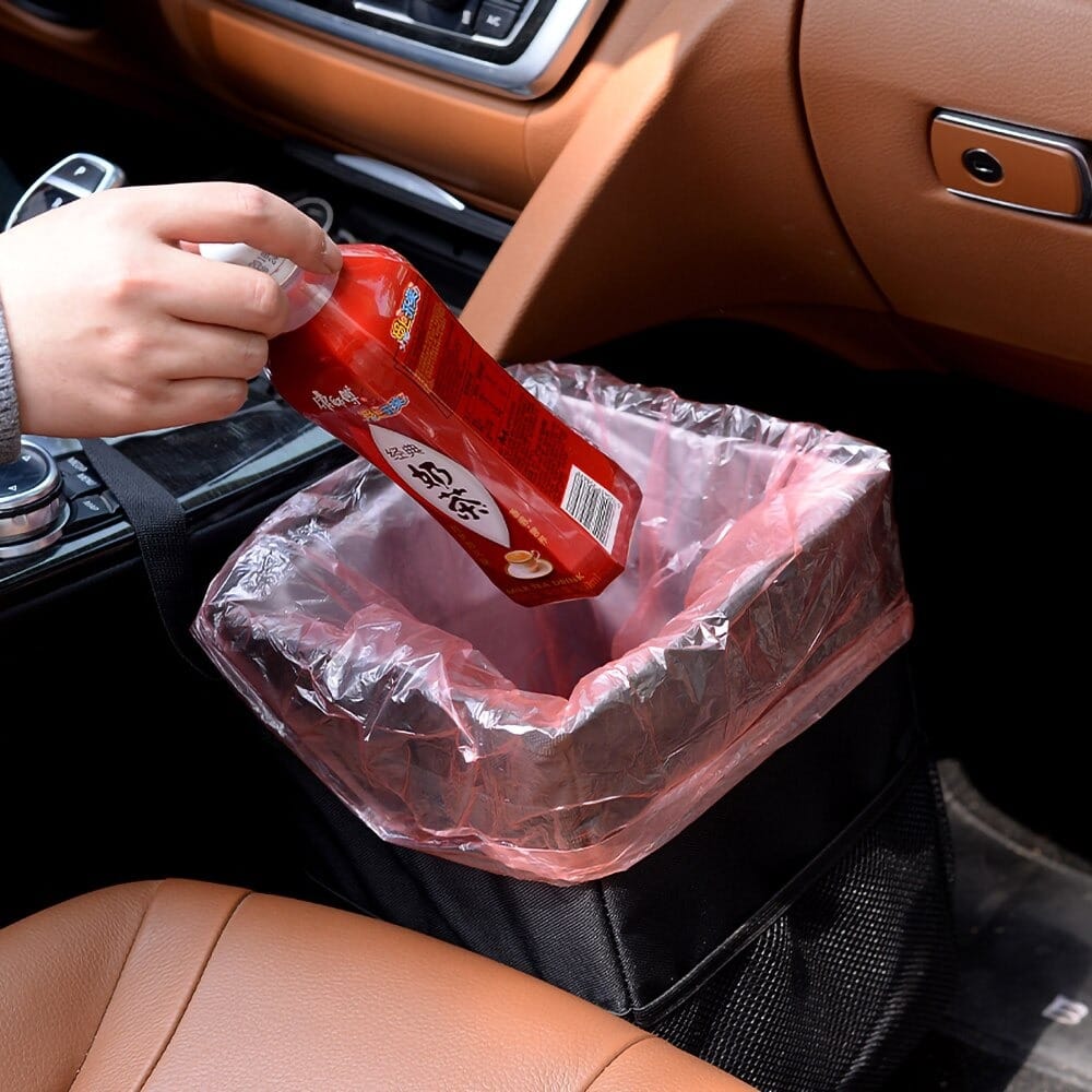 Tacho De Basura Y Organizador Para Auto 2 En 1 Con Tapa - Imagen 3