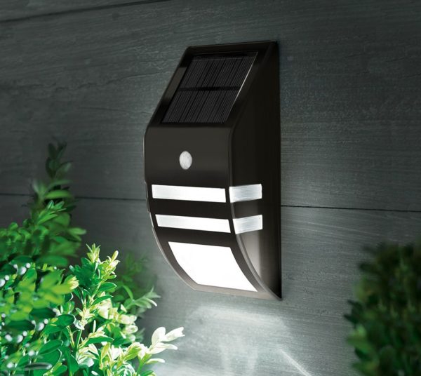 Foco Led Solar Aluminio Luz Sensor Movimiento Lampara Pared - Imagen 2