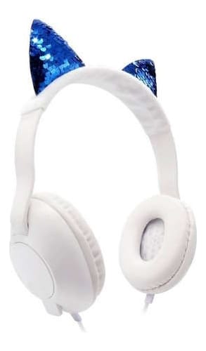 Auricular Vincha Para Niños Con Orejas Brillantes Azul - Imagen 3