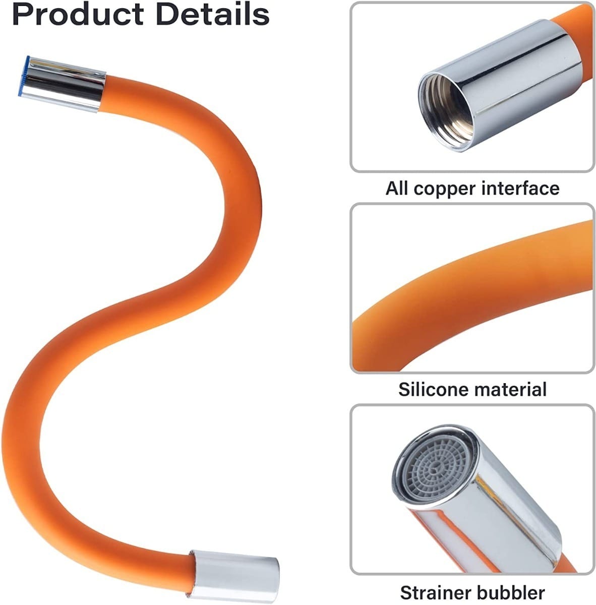 Manguera Flexible Silicona 50 Cm Grifo Canilla 360 Extensor - Imagen 6