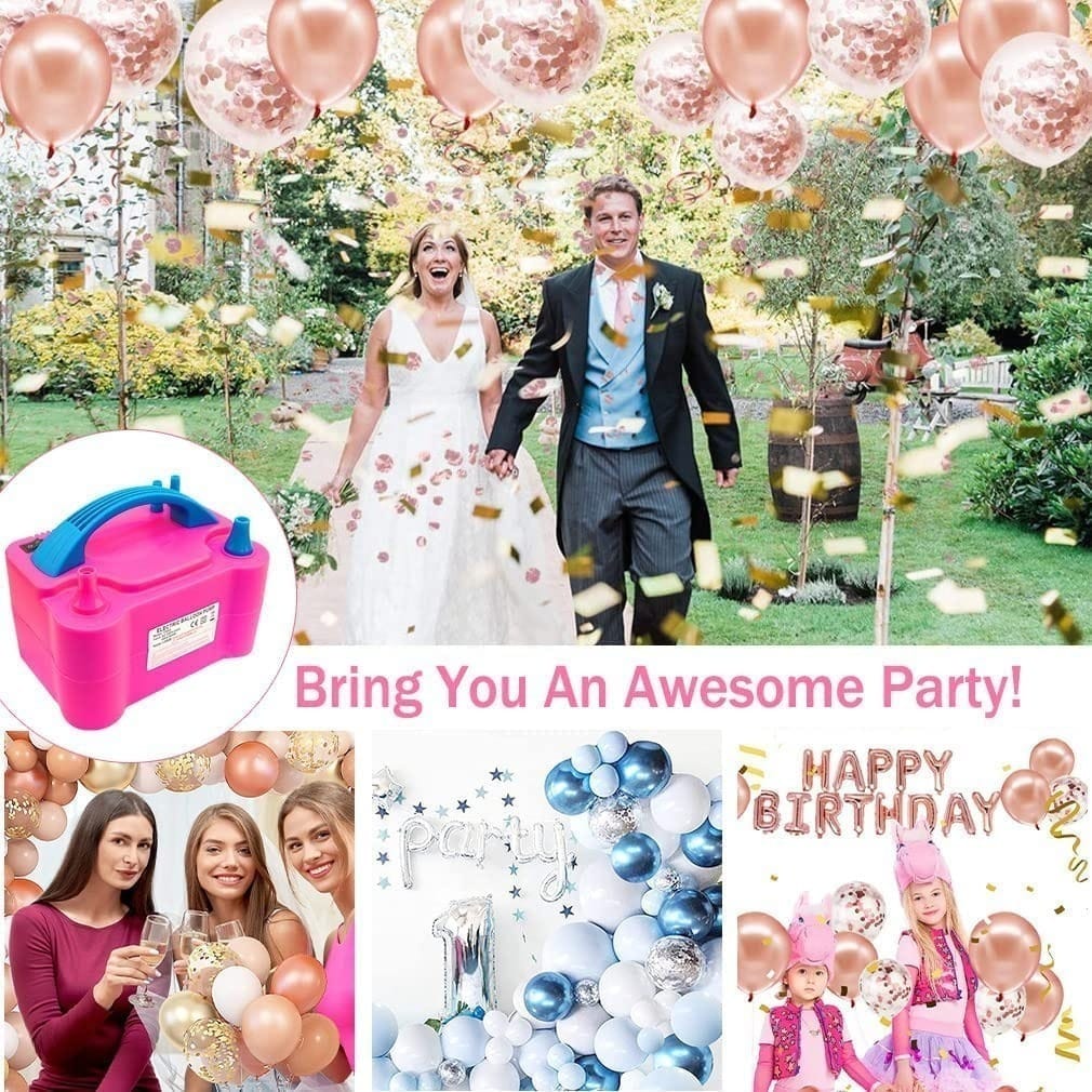 Inflador Globos Eléctrico Compresor 600w 2 Inyectores Fiesta - Imagen 7