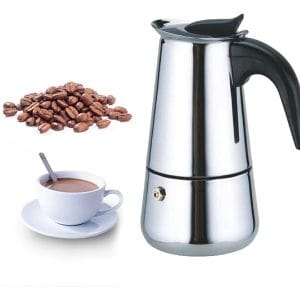 Cafetera Italiana Moderna 6 Tazas Acero Inoxidable Expreso