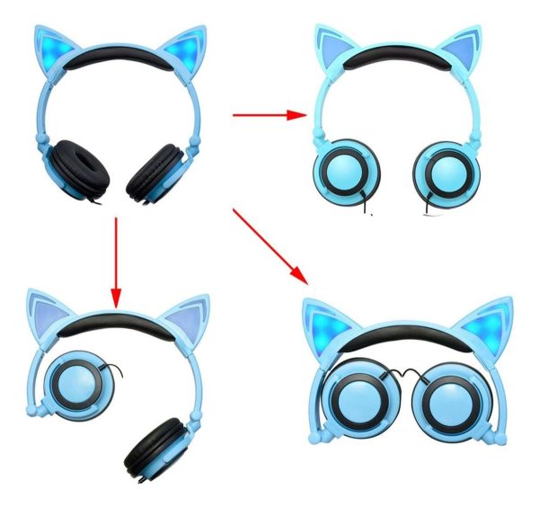 Auricular Vincha Niños Con Orejas De Gato Luces Led Colores - Imagen 8