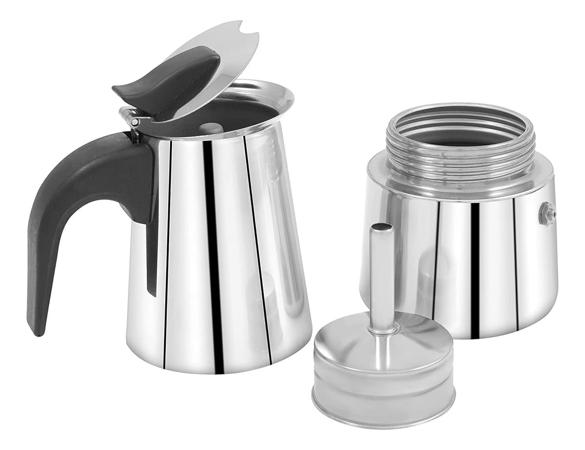 Cafetera Italiana Moderna 6 Tazas Acero Inoxidable Expreso - Imagen 7