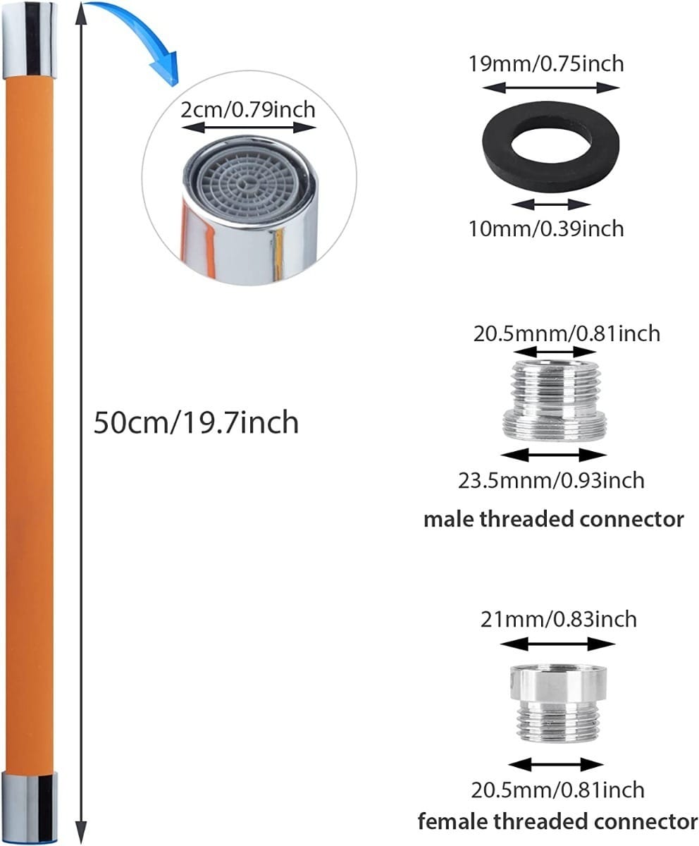Manguera Flexible Silicona 50 Cm Grifo Canilla 360 Extensor - Imagen 5