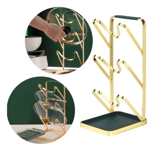 Soporte De Tapas Para Ollas 3 Niveles Organizador Cocina