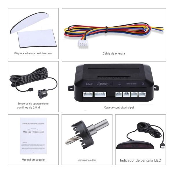 Kit De 4 Sensores Para Estacionamiento Con Alarma 0,30 A 1m - Imagen 6