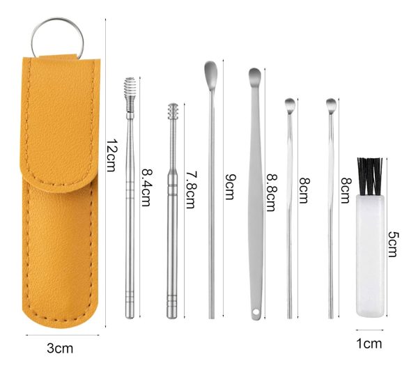 Kit De Limpieza Para Oído En Funda 6 Piezas Acero Inoxidable - Imagen 4