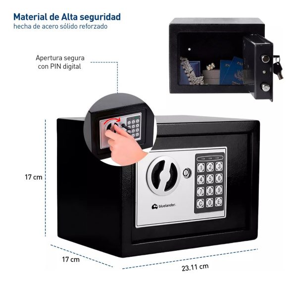 Caja Fuerte De Seguridad Electrónica Codigo Digital Y Llave - Imagen 4