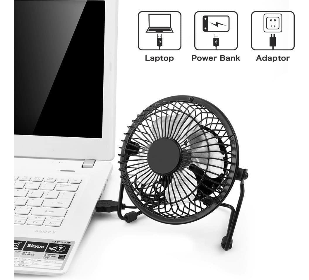 Mini Ventilador Usb De Metal Ideal Oficina Hogar Escritorio - Imagen 4