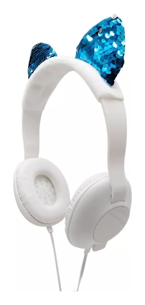 Auricular Vincha Para Niños Con Orejas Brillantes Azul - Imagen 5