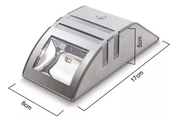 Foco Led Solar Aluminio Luz Sensor Movimiento Lampara Pared - Imagen 5