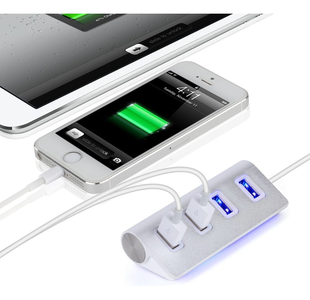 Hub Usb 3.0 De Aluminio 4 Puertos Premium Con Cable Blindado - Imagen 3