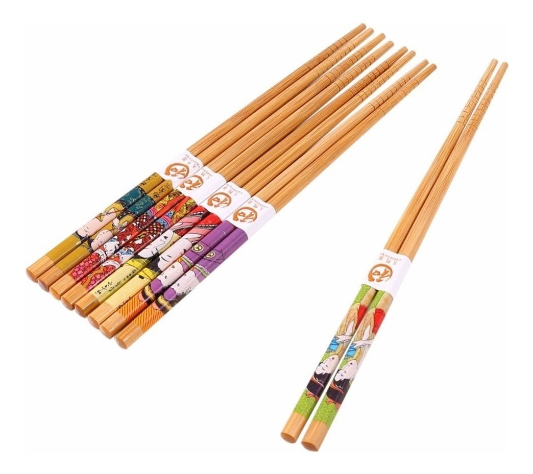 Palitos De Sushi Re-utilizables Bambú Pack X 10 Pares - Imagen 8