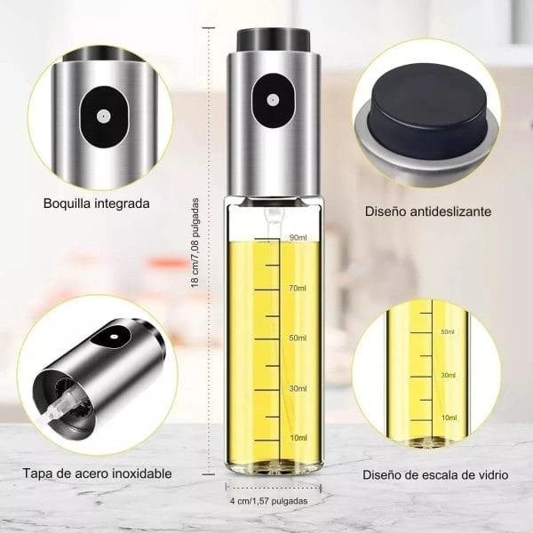 Rociador Spray Aderezos Aceite Oliva Vinagre Pulverizador - Imagen 3