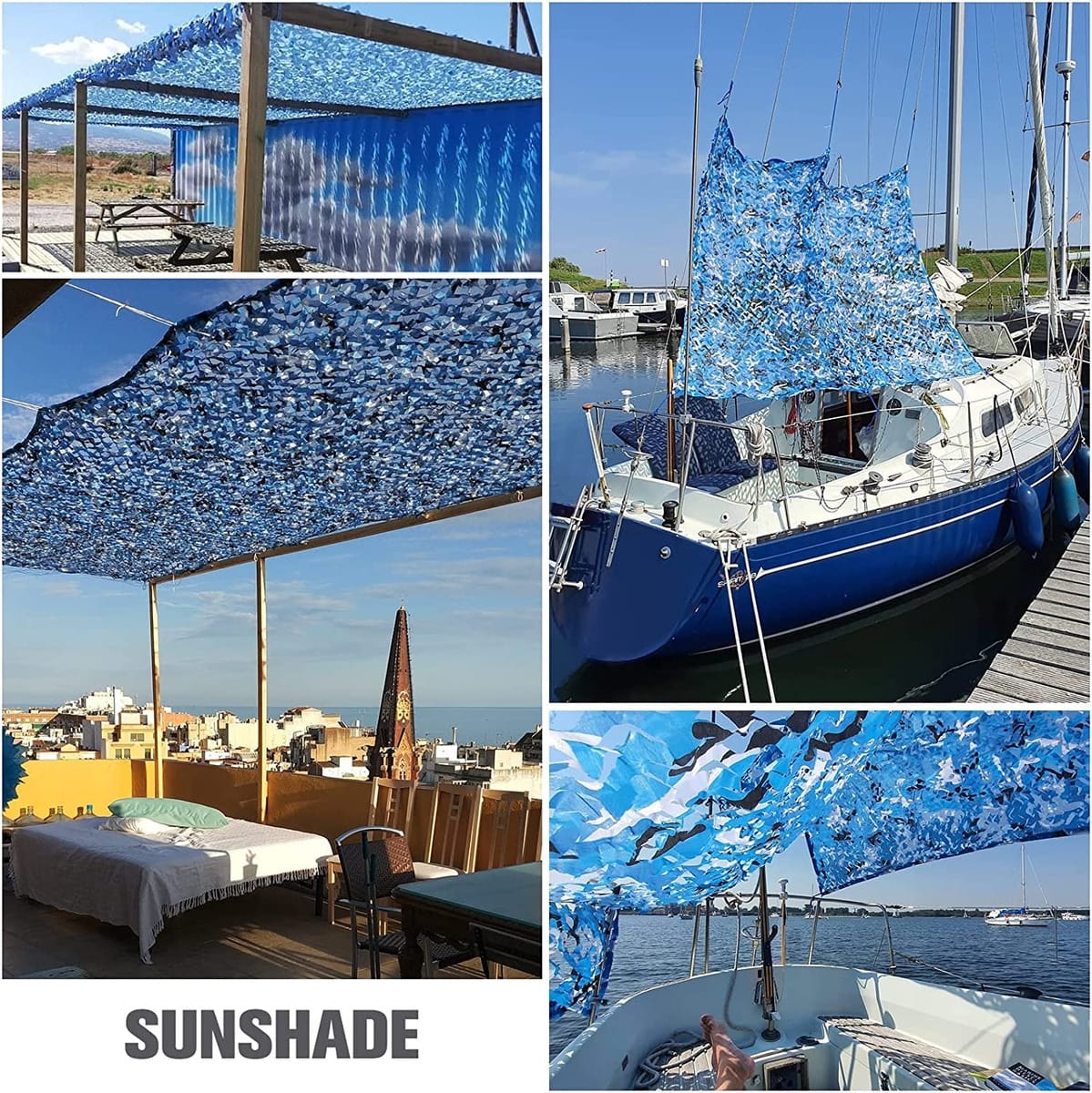 Red Malla Sombra Decoración 3x4m Camuflada Toldo Pergola - Imagen 8