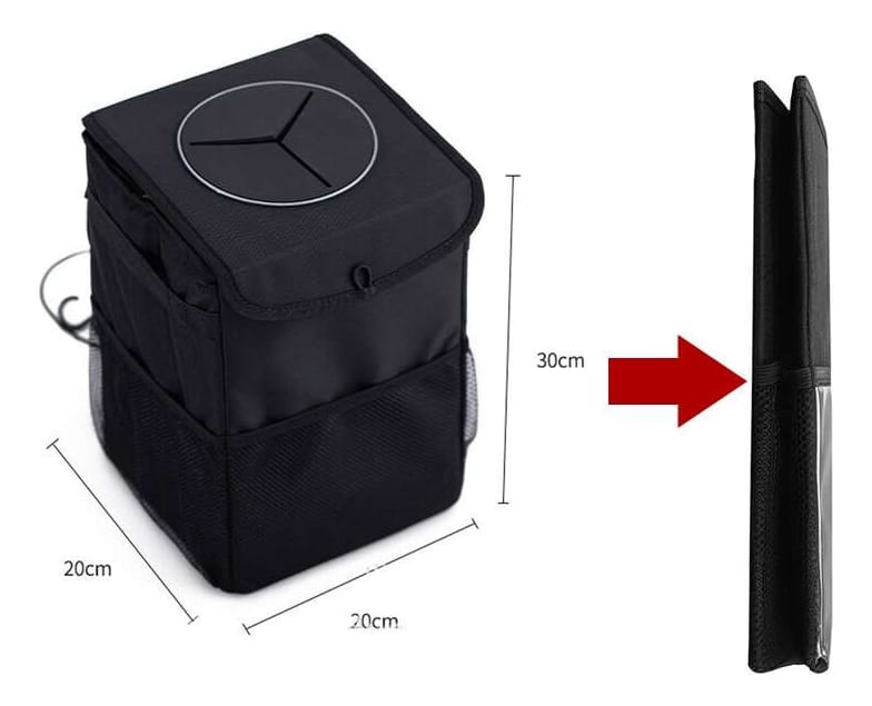 Tacho De Basura Y Organizador Para Auto 2 En 1 Con Tapa - Imagen 7