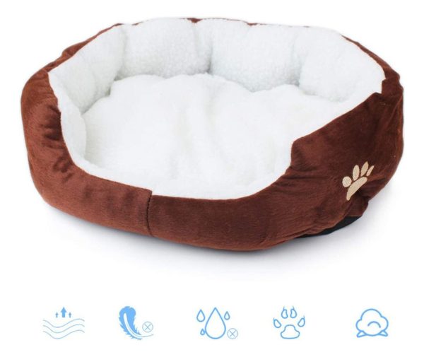 Cama Cucha Cuna Mascotas Perros Gatos Felpa Colchon Comodo - Imagen 2