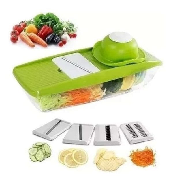 Rallador Cortador Manual Verduras 4 Cuchillas + Pelador