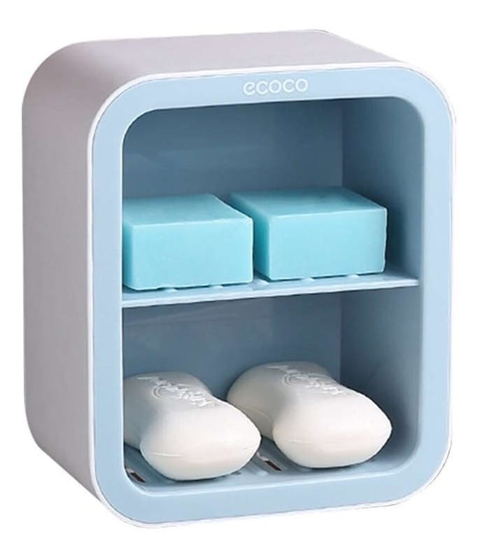 Estante Baño Jabonera 2 Niveles Doble Piso Pared Con Drenaje